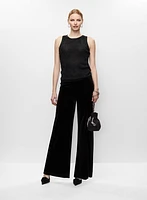 Haut perlé et pantalon en velours