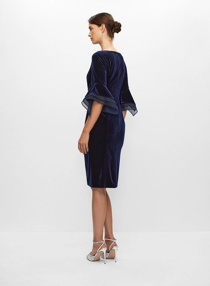 Velvet Flared Sleeve Dress