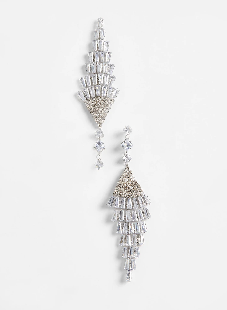 Boucles d'oreilles chandelier à cascade de baguettes