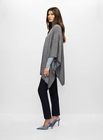 Poncho long à col roulé 