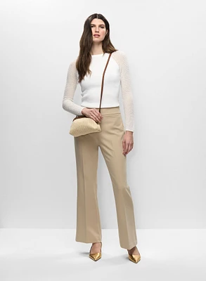 Pull à manches en maille et pantalon évasé