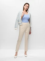Cardigan rayé et pull à manches courtes
