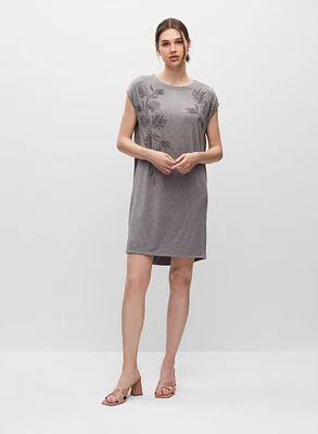 Robe t-shirt à détails floraux