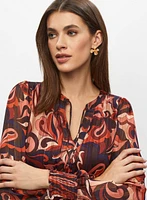 Floral Paisley Print Chiffon Top