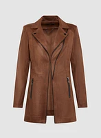 Vex - Veste style redingote en faux suède