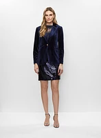 Veste en velours et jupe en sequins