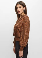 Animal Print Chiffon Top