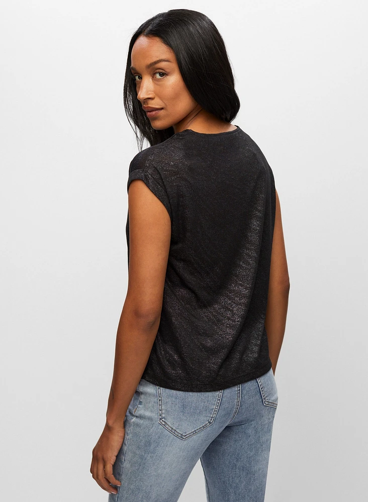 Metallic Zebra Motif Tee