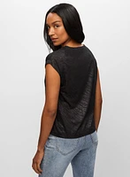 Metallic Zebra Motif Tee