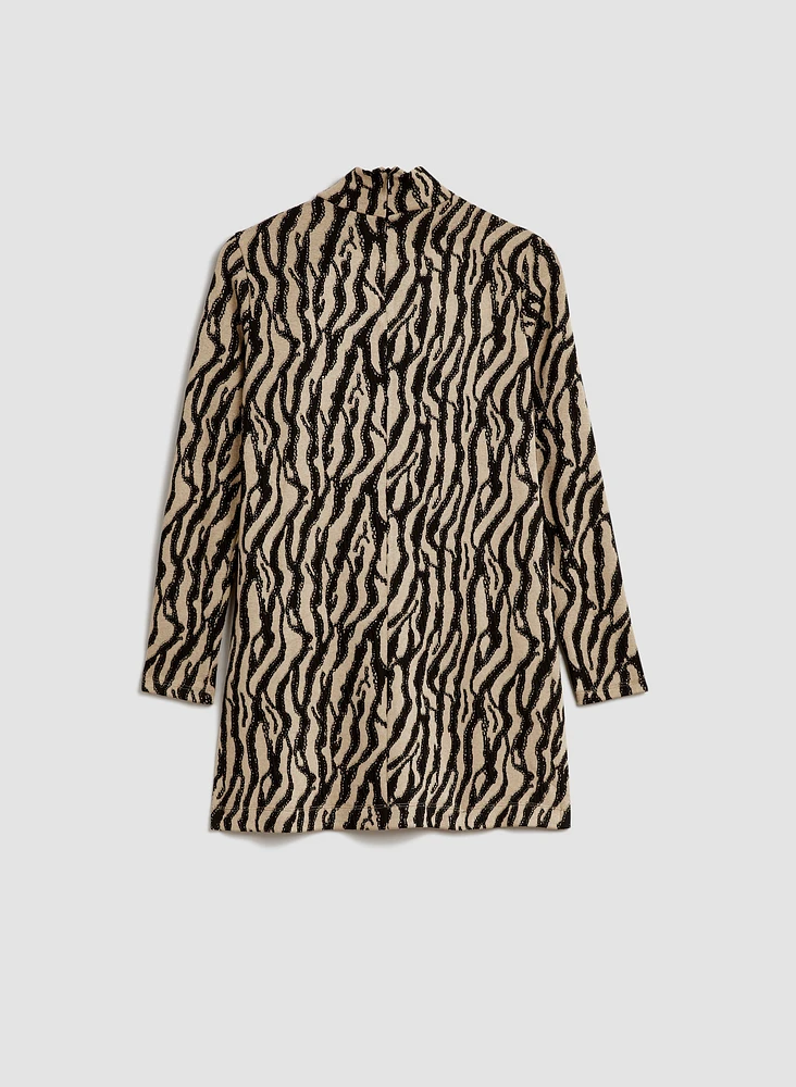 Tunique en jacquard à motif animalier