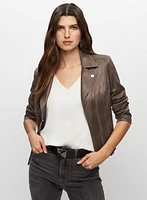 Vex - Zip Detail Faux Suede Jacket