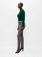 Pull-On Houndstooth Print Pants