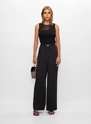 Camisole à doublure asymétrique et pantalon à jambe large