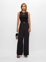 Camisole à doublure asymétrique et pantalon à jambe large