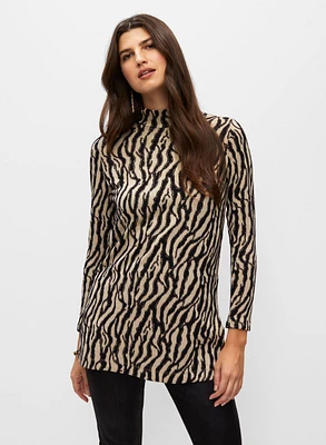 Tunique en jacquard à motif animalier