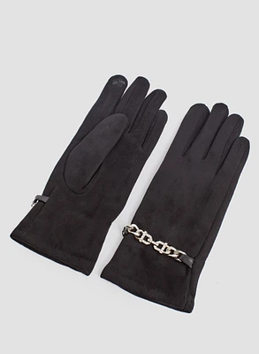 Gants à chaîne et détail de cristaux