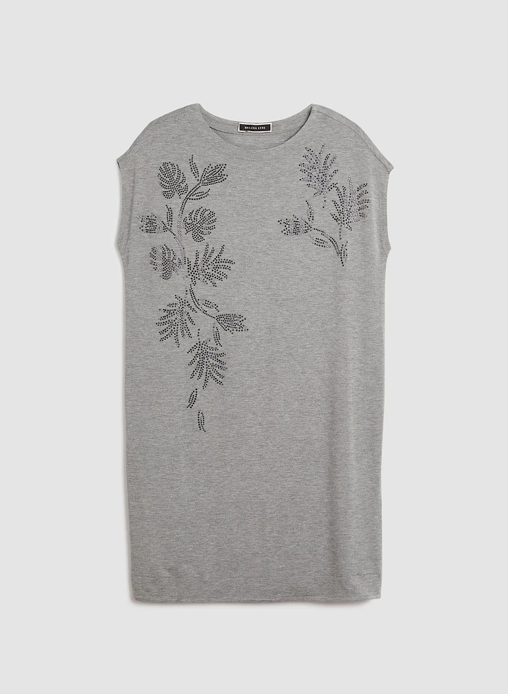 Robe t-shirt à détails floraux