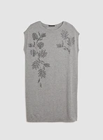 Robe t-shirt à détails floraux