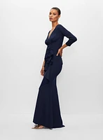 V-Neck Ruffle Detail Dress