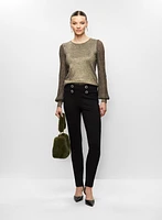 Pantalon droit et pull en lurex