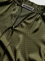 Polka Dot Motif Satin Blouse