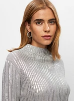 Pull en tricot côtelé à sequins