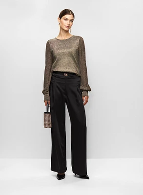 Pull en lurex et pantalon large
