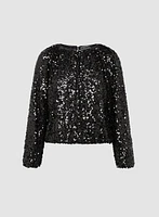 Sequin Detail Crew Neck Top