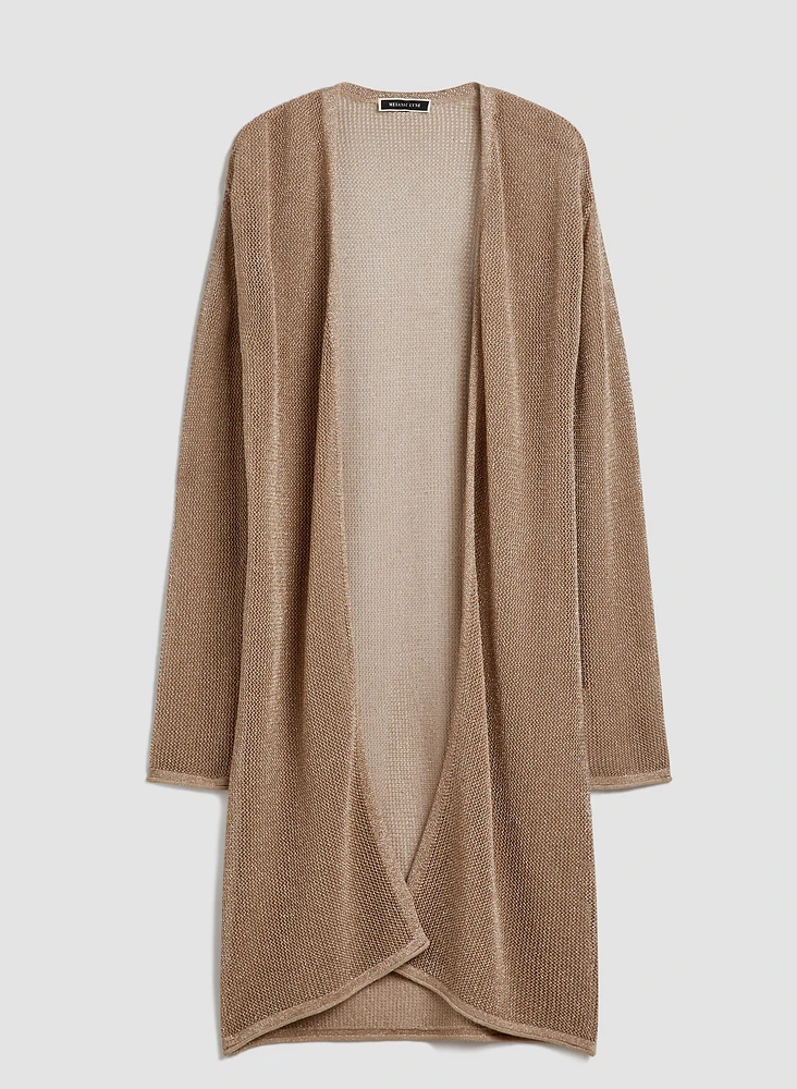 Cardigan long et métallisée