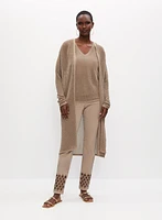 Cardigan long et métallisée
