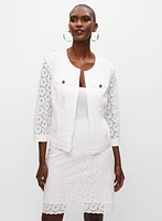 Veste à manches 3/4 motifs en dentelle