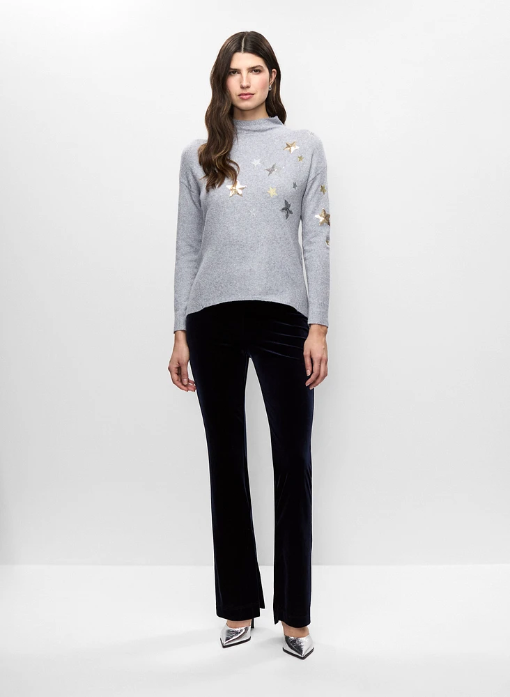 Pull à étoiles et pantalon en velours