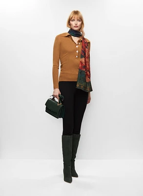 Pull à boutons et pantalon droit
