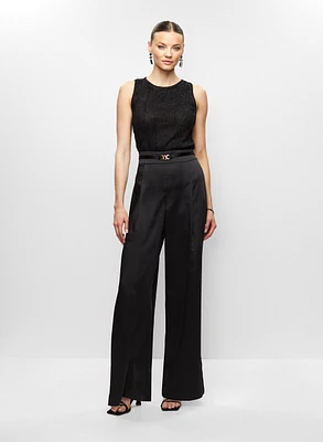 Haut à motifs perlés et pantalon large