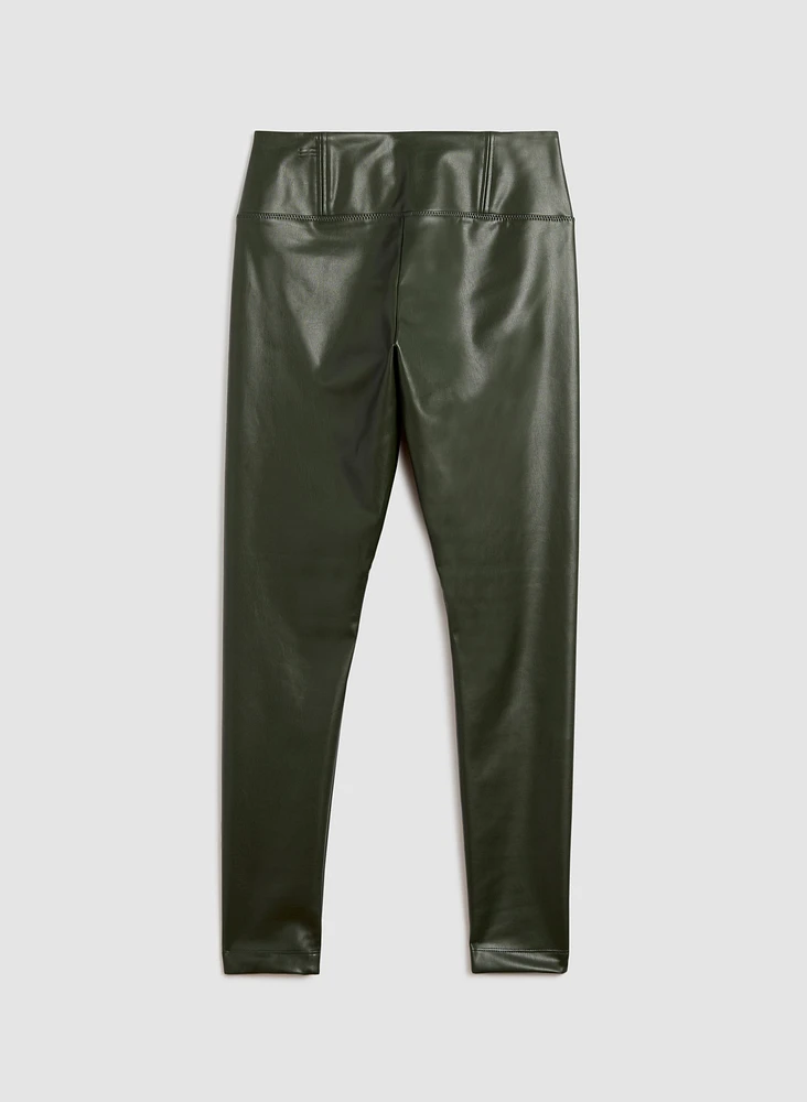 Pantalon à jambe étroite en cuir végane