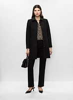 Manteau en laine avec chemisier à motif