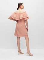 Off-the-Shoulder Linen-Blend Dress