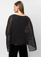 Haut à manches évasées et camisole en sequins