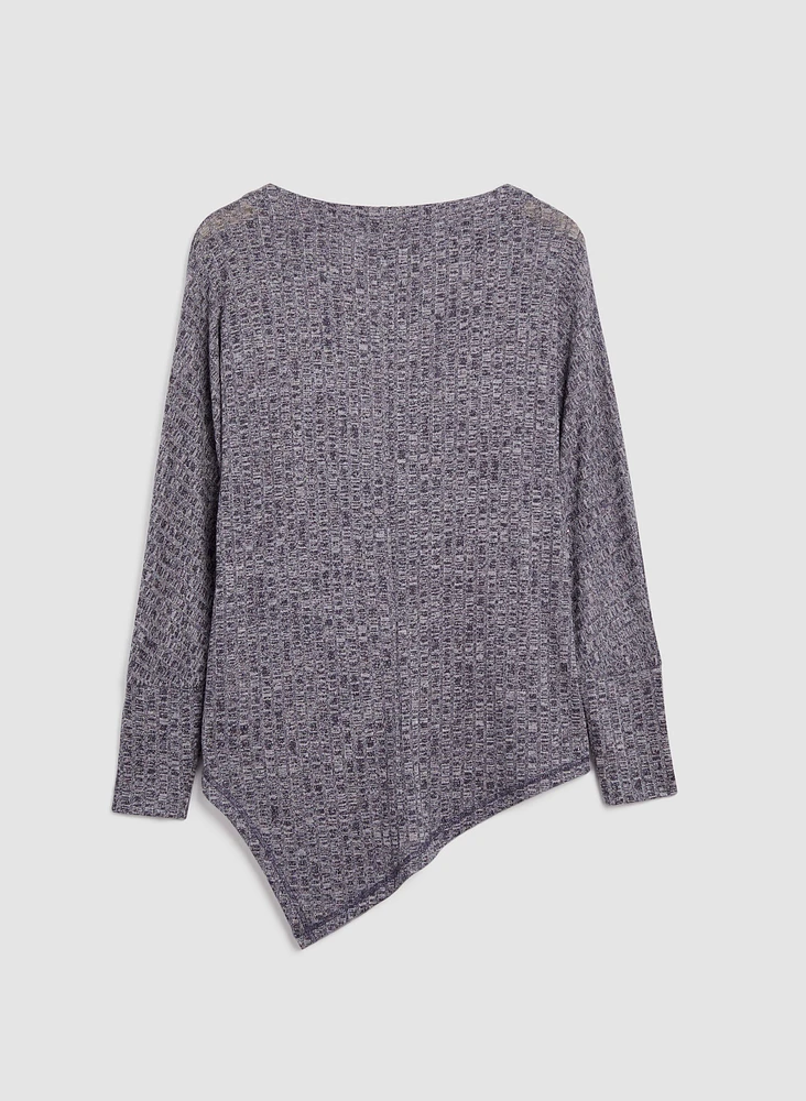 Tunique asymétrique en tricot mélang