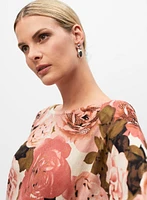 Haut à motif de roses et détail en strass