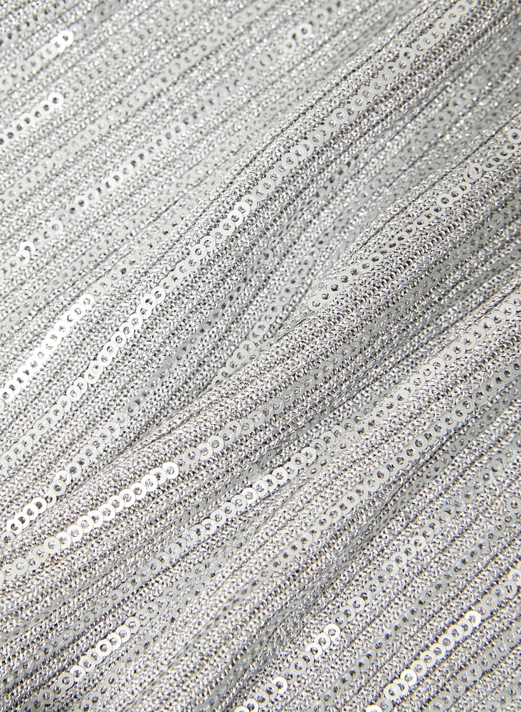 Pull en tricot côtelé à sequins