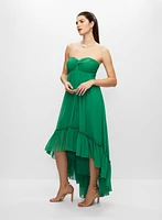Robe bustier à ourlet asymétrique