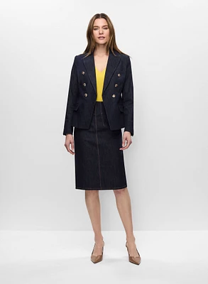 Veste en denim et jupe crayon