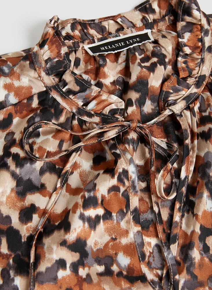 Leopard Print Satin Blouse