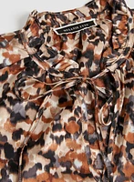 Leopard Print Satin Blouse