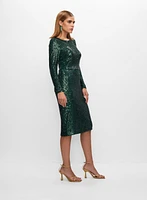 Robe en sequins à encolure bateau