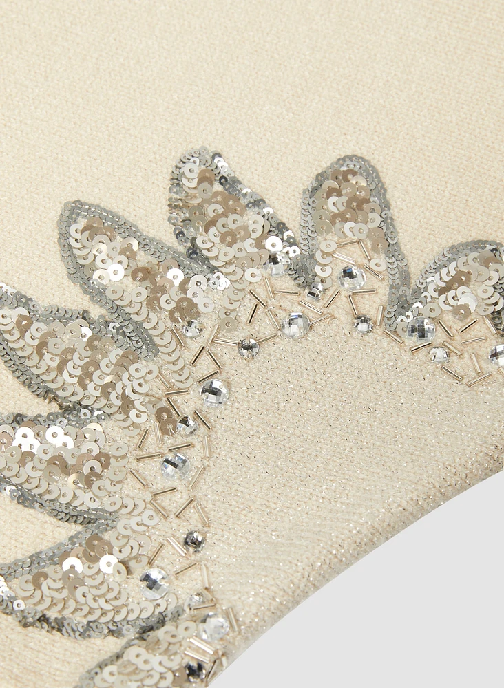 Sequin Motif Sweater