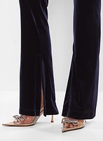 Velour Flare Leg Pull-On Pants