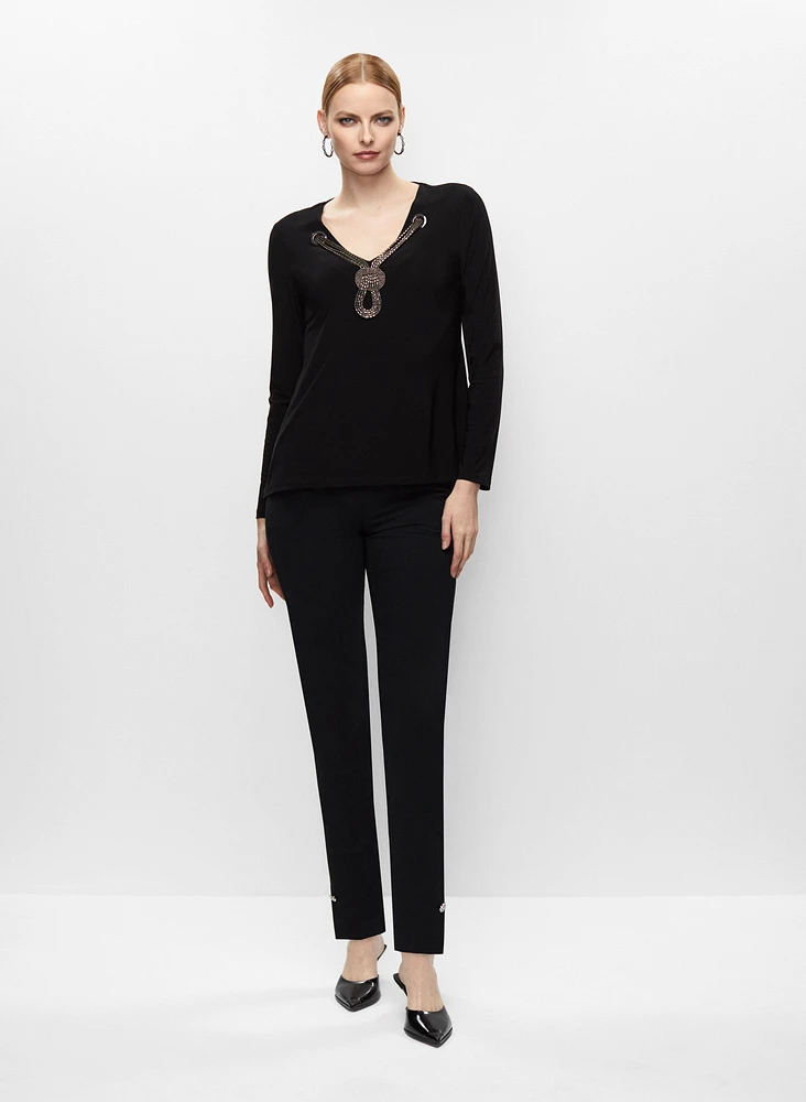 Tunique à détail noeud et pantalon étroit