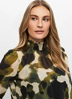 Abstract Print Chiffon Blouse